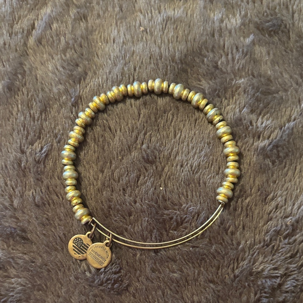 Alex and Ani Gold-Tone Beaded Bracelet with Charms